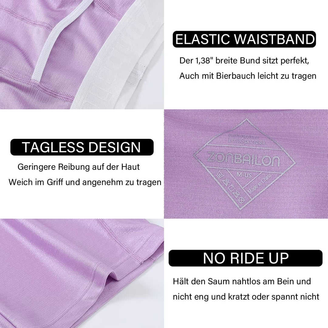 ZAIGELUO Boxershorts Herren Eisseide Unterhosen offener Hosenschlitz Nahtlose Lange Beine Männer Ret