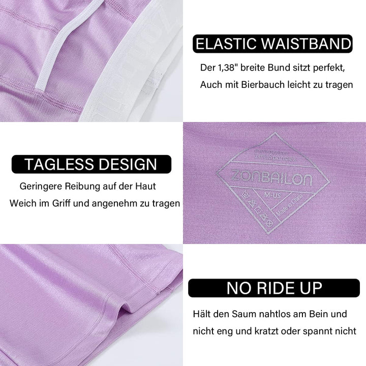ZAIGELUO Boxershorts Herren Eisseide Unterhosen offener Hosenschlitz Nahtlose Lange Beine Männer Ret