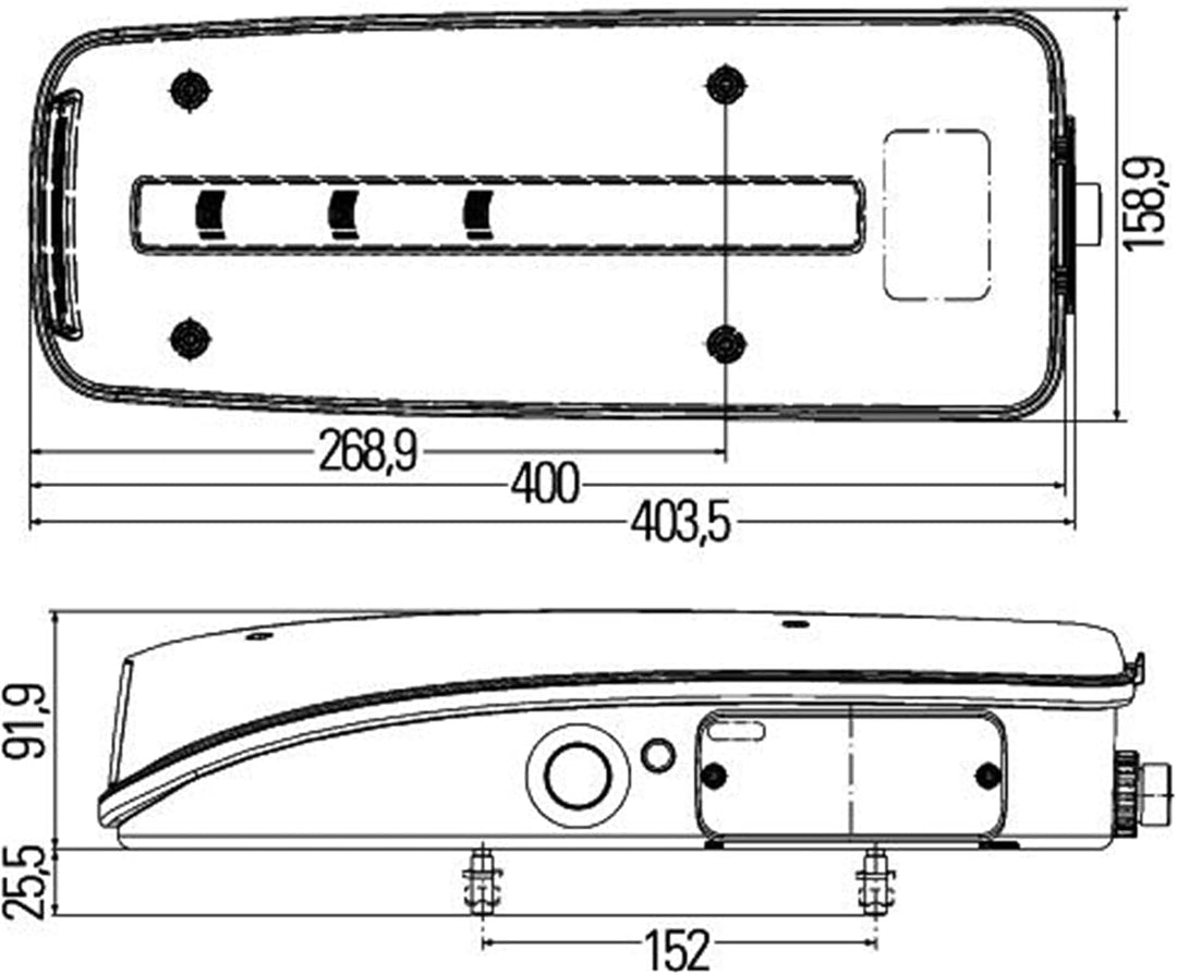 HELLA 2VD 012 381-351 Heckleuchte - Truck Full LED - LED - 24V links links DIN Stecker hinten, links