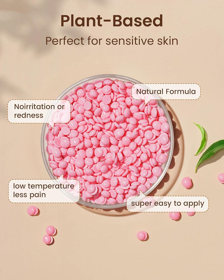 Waxing Set Wachs Haarentfernung Gesicht Körper: Wax Maschine Wachswärmer mit Silikon-Schale, 400g Wa