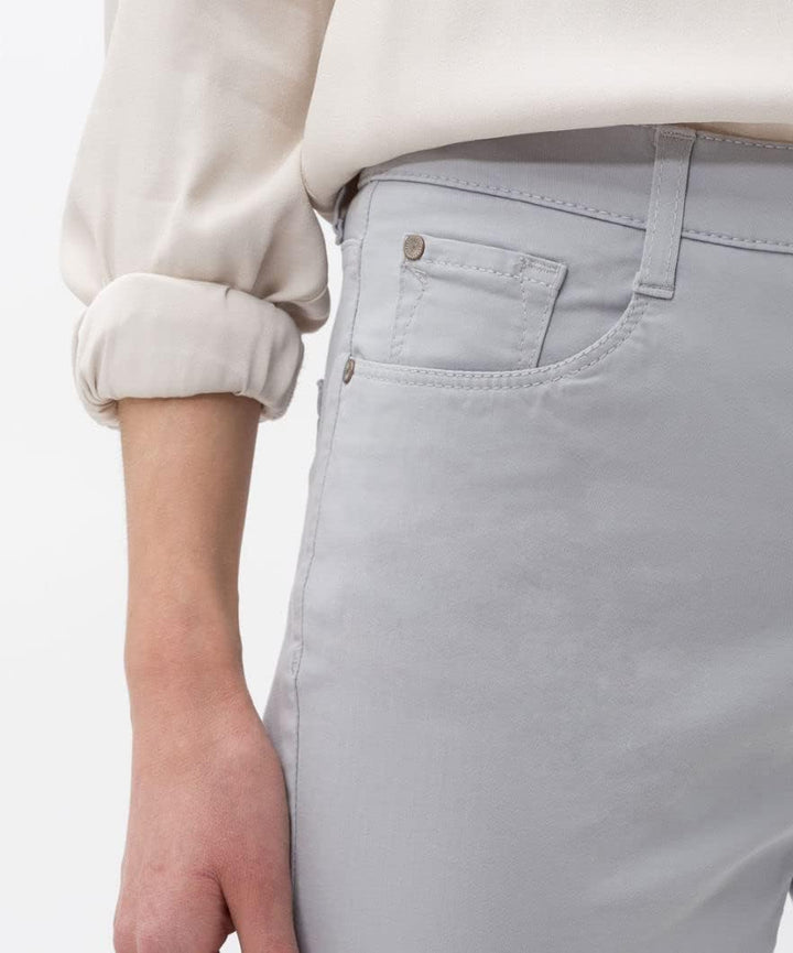 BRAX Damen Style Carola Five-Pocket Wertigem Baumwollsatin Hose 27W / 30L Grey Melange, 27W / 30L Gr