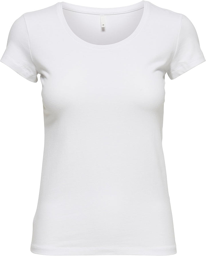 ONLY 3er Pack Damen T-Shirt schwarz oder weiss Kurzarm lang Basic Sommer T-Shirts XS S M L XL 152091