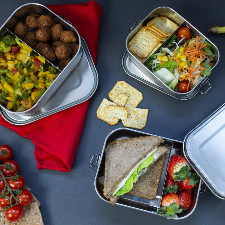 Lurch 240882 Lunchbox Snap aus Edelstahl 100% auslaufsicher 1400ml, 18/8, 1400ml