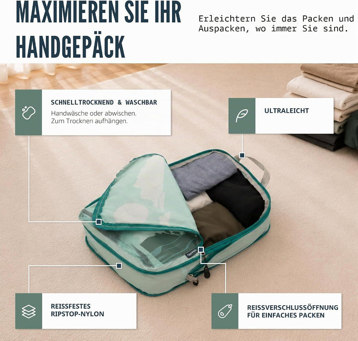 Kompressions-Verpackungswürfel für Reisen, Packwürfel und Reise-Organizer, Grafik, 6 Stück Grafik 6P