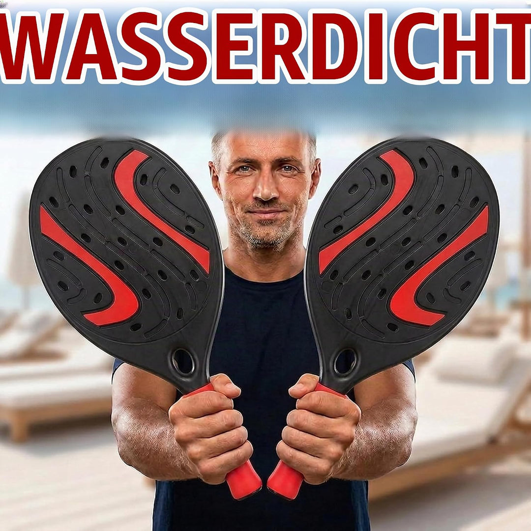 Paar Strandschläger Padel Beach Tennis mit weichem Ball Set Schläger aus Holz Meer, Strand, Pool, Me