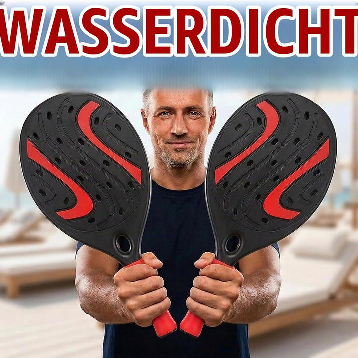 Paar Strandschläger Padel Beach Tennis mit weichem Ball Set Schläger aus Holz Meer, Strand, Pool, Me