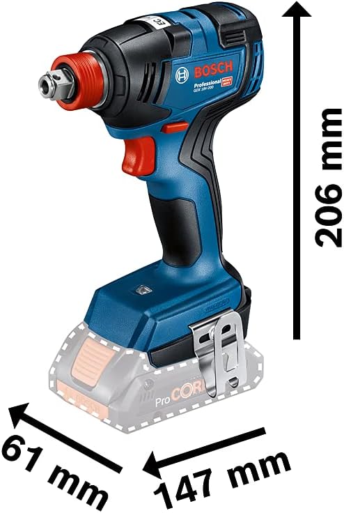 Bosch Professional 18V System Akku Drehschlagschrauber GDX 18V-200 (max. Drehmoment 200 Nm, inkl. 2x