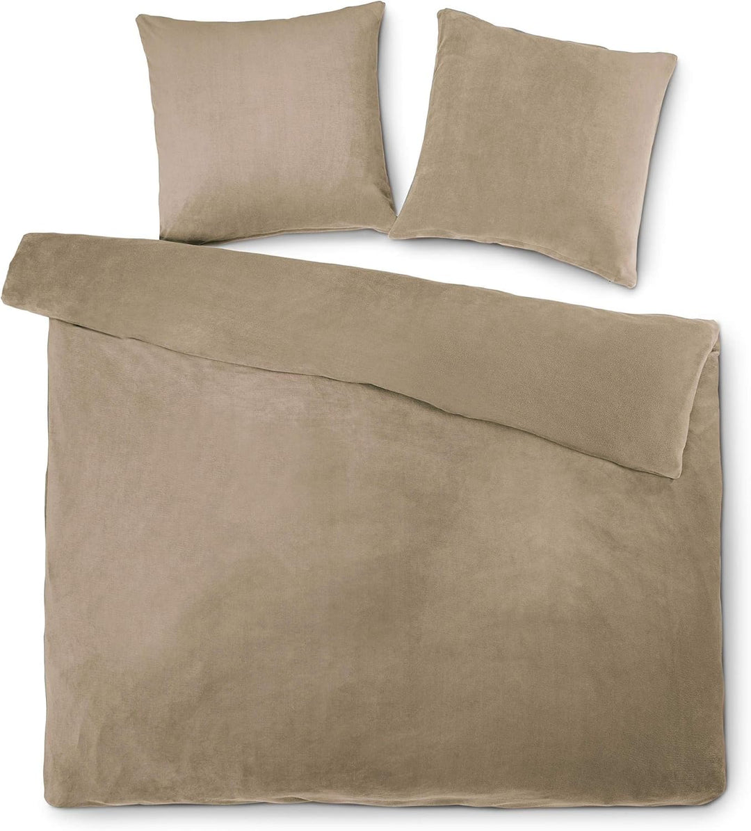 aqua-textil Feelwell Bettwäsche 200 x 200 cm 3teilig Coral Fleece Bettbezug Mikrofaser Thermo Flausc