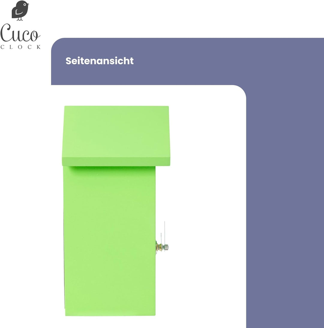 Cuco Clock Mini Kuckucksuhr HOCHHAUS, Wanduhr, Moderne Schwarzwalduhr, 17,0 × 12,4 × 9,0cm (LxBxH),
