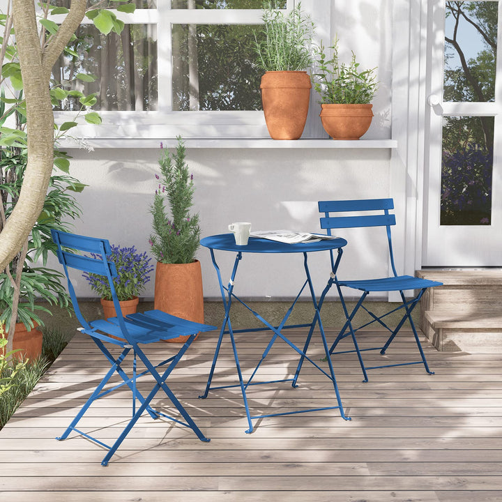 Grand patio Bistro Set 3 Stück, Balkonset, Sitzgruppe 2 Stühle und 1 Tisch, Premium Stahl, Klappbar,