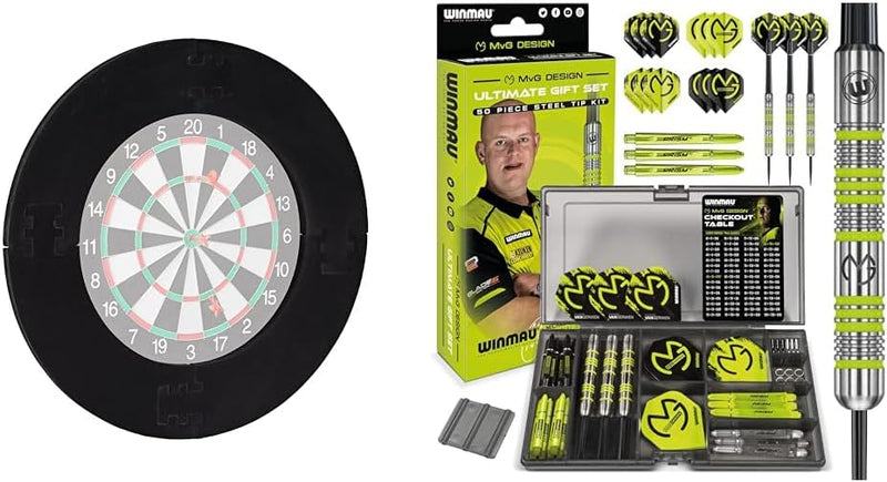 Relaxdays Dart Catchring R7, 4-teilig, Schutzring für 45 cm Dartscheibe, stabiler Wandschutz, EVA, G