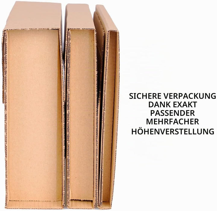 50 Stück Buchverpackung DIN A3 selbstklebend in Braun | 430x310x10-60 mm - Wickelverpackung BV-5, 50
