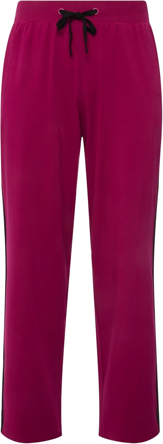 Ulla Popken Damen Jogginghose, Seitliche Streifen, Elastikbund Hose 36W / 32L Magnolienrot, 36W / 32