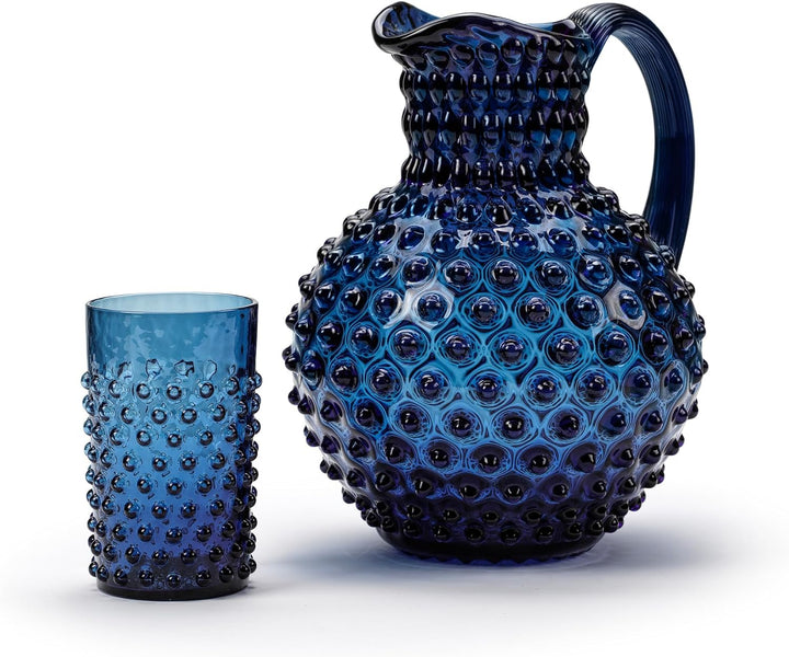 In Flore, Karaffe Caroline aus sprudelndem Kristallglas, 2 l, rauchiges blau