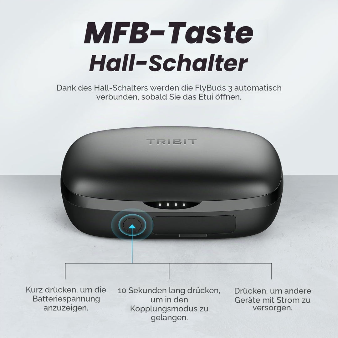 Tribit Bluetooth Kopfhörer, In Ear Kopfhörer Kabellos Bluetooth 5.3, Touch Control Kopfhörer mit 4 M