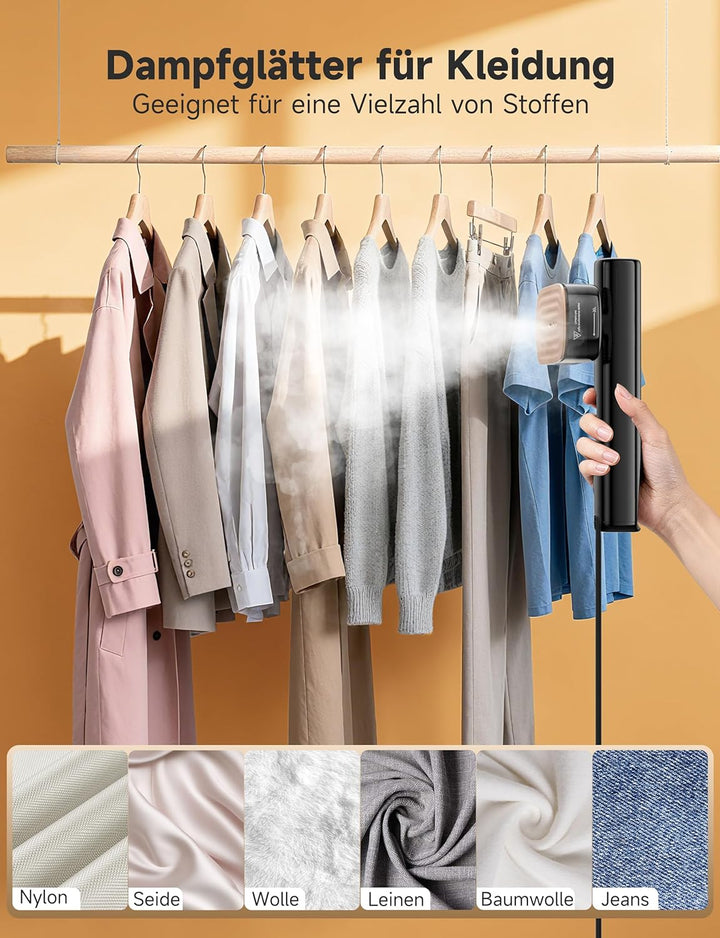 Sundu Dampfglätter, 1200W Steamer, Reisedampfglätter mit LED-Anzeige, Touch-Bedienung, Tragbarem Min