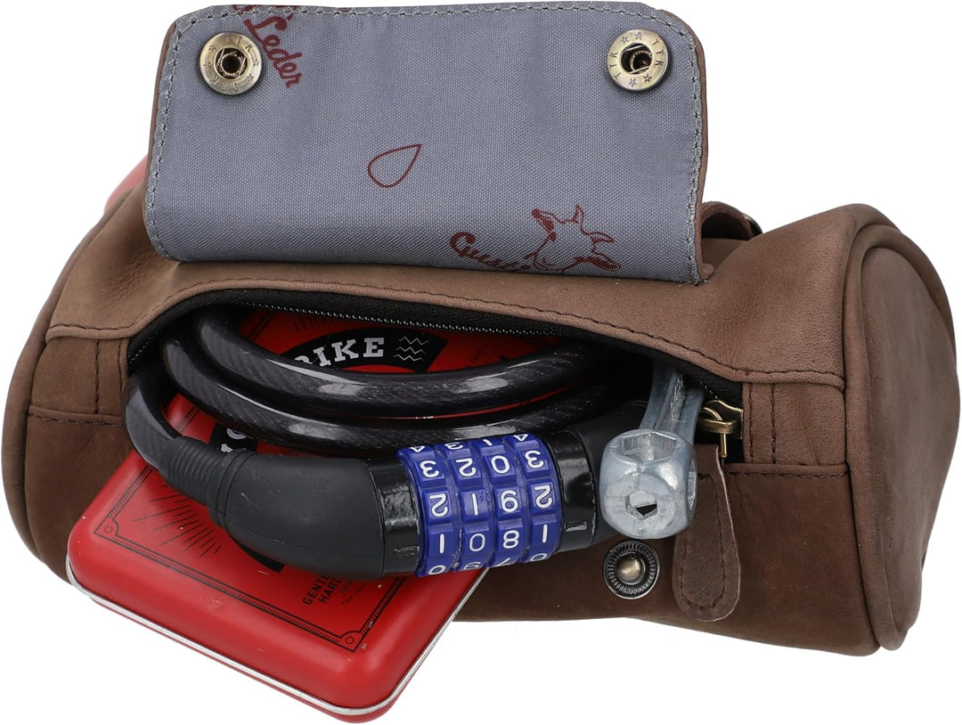 Gusti Fahrradtasche Leder Judith A. Gepäcktasche Lenkertasche Satteltasche Ledertasche Dunkelbraun D