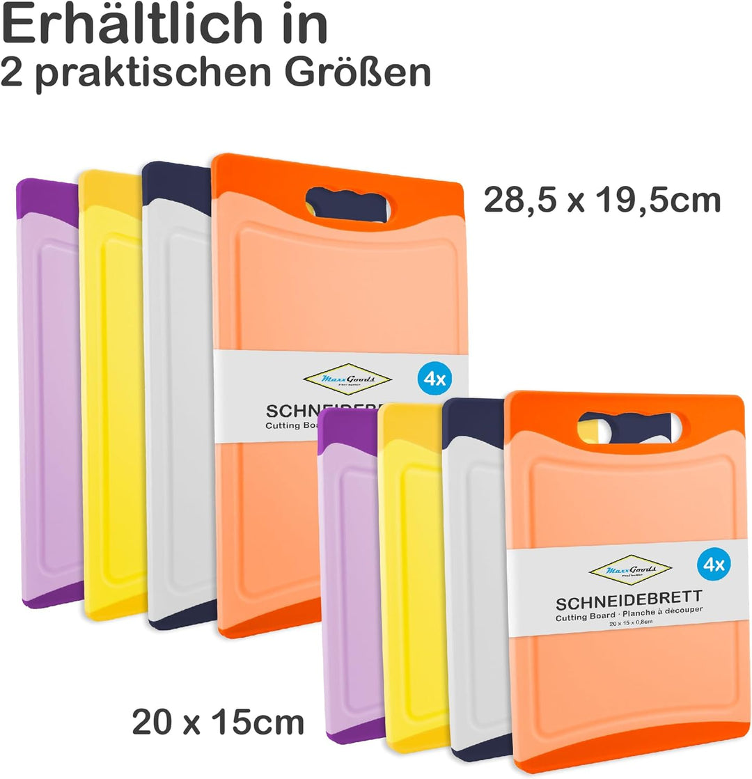 MaxxGoods Kunststoff Schneidebrett Set 6-TLG. - 20,0 x 15,0 cm - antibakteriell - spülmaschinenfest