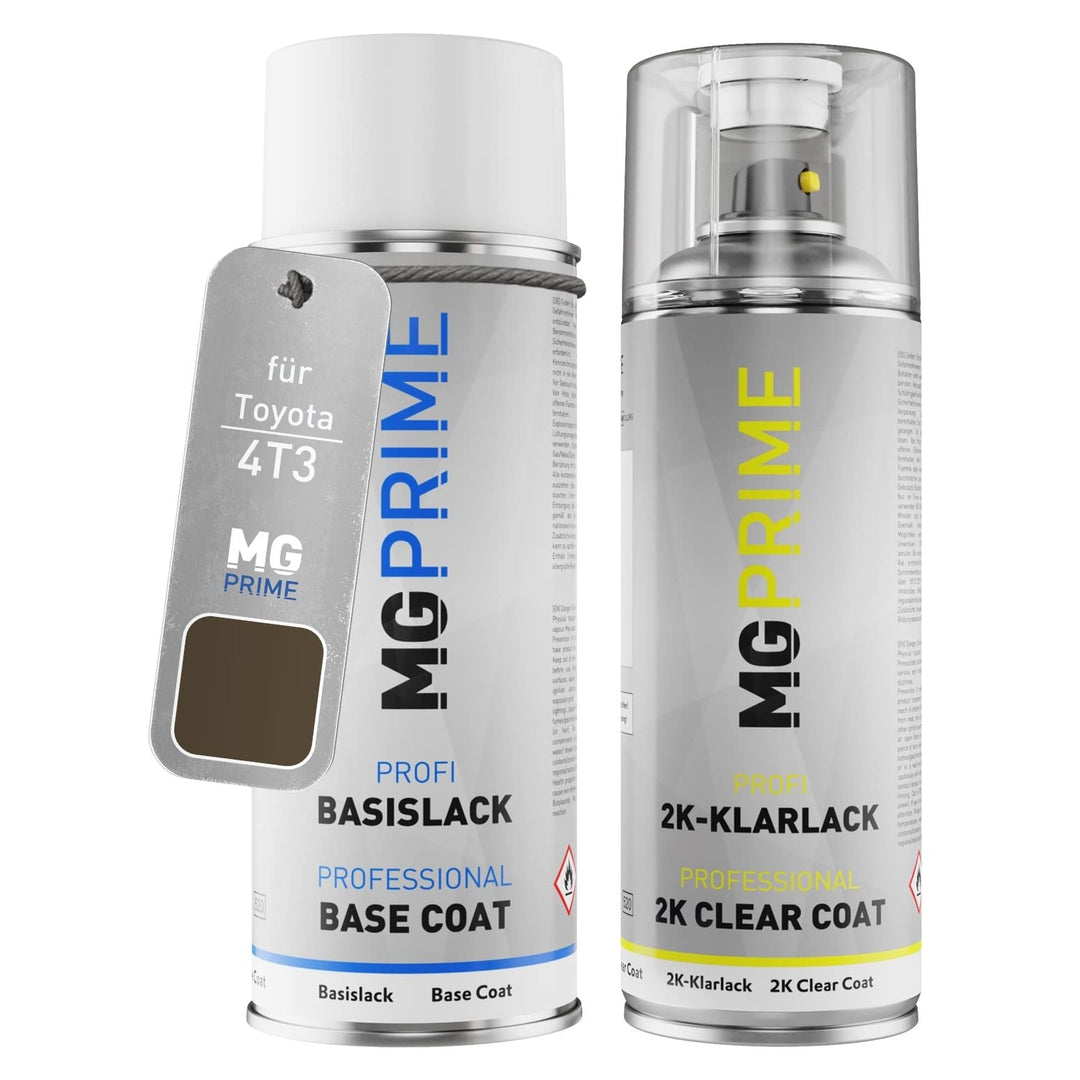 MG PRIME Autolack 2K Spraydosen Set für Toyota 4T3 Bronze Mica Metallic/Bronzebraun Mica Metallic Ba