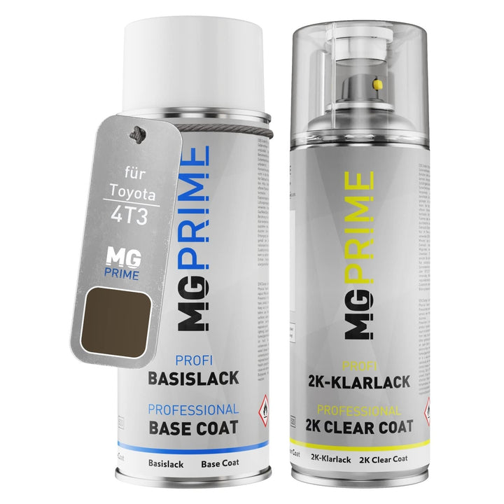 MG PRIME Autolack 2K Spraydosen Set für Toyota 4T3 Bronze Mica Metallic/Bronzebraun Mica Metallic Ba