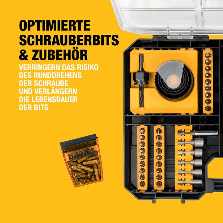 DeWalt Universalset/ MaxiSet (100-tlg., mit HSS-Metallbohrern, Betonbohrern, Lochsägen, Bits 25 mm,