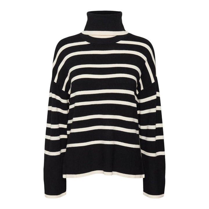 VERO MODA Female Strickpullover VMSABA Pullover XXL Black/Stripes:birch, XXL Black/Stripes:birch