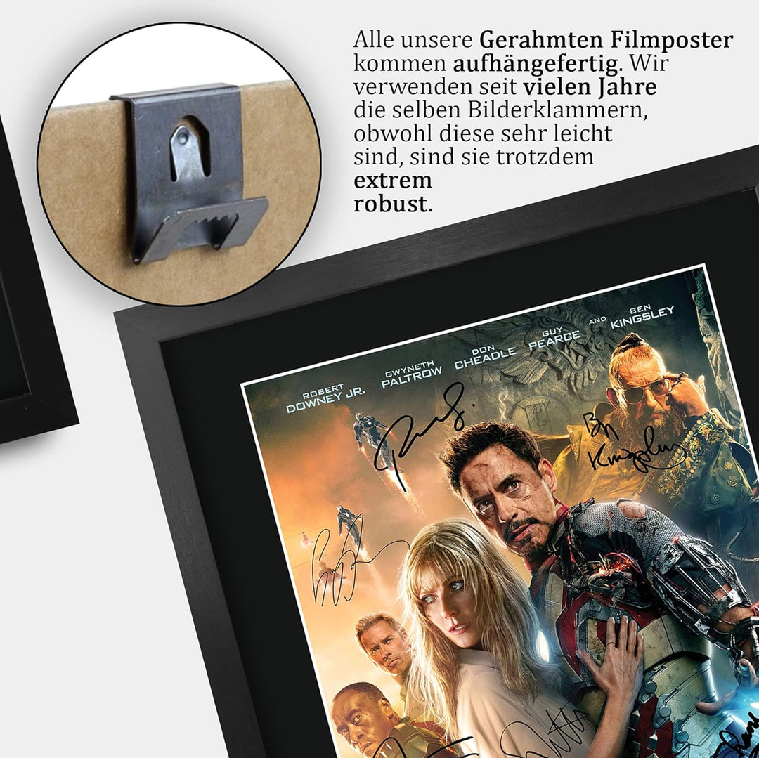 HWC Trading A3 FR Iron Man 3 Robert Downey Jr und Cast Geschenke Printed Poster Autogramm Bild für F