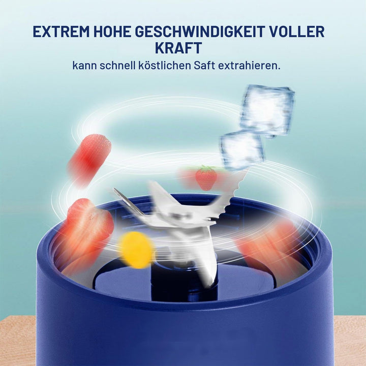 Rainpal Tragbarer Mixer Mini Standmixer, USB Wiederaufladbarer Blender mit Becherdeckel, 6 Klingen,