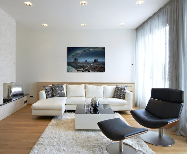 Paul Sinus Art Kunstfoto auf Leinwand 60x40cm Landschaftsfotografie – Milchstrasse über Monument Val