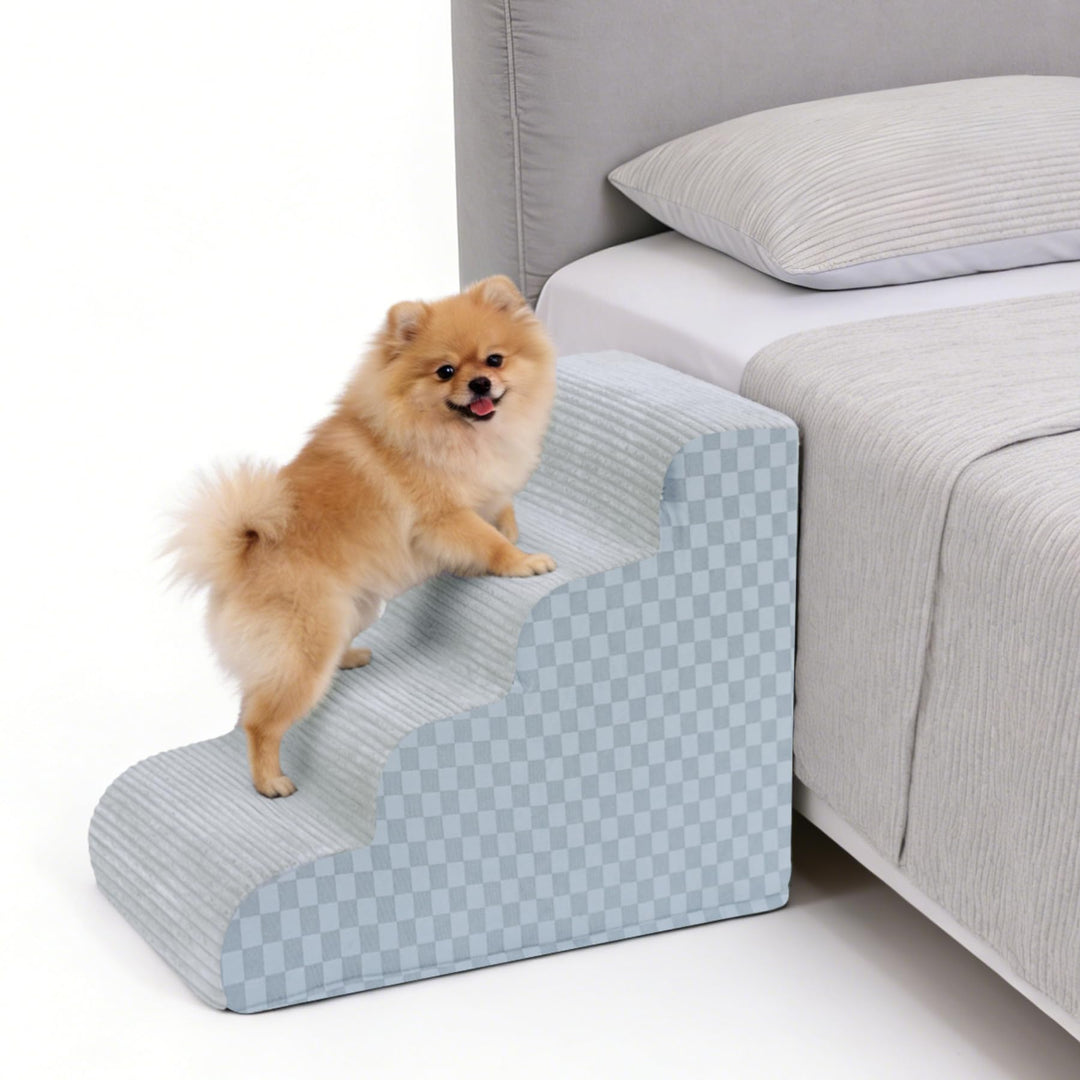 Exsnugy Hundetreppe für kleine Hunde 50cm,Haustiertreppe für Sofa &amp; Bett, Katzentreppe für Alte Katz