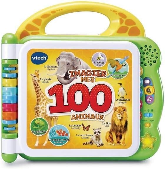 VTech – Mon Imagier der Tiere, zweisprachig, Babybuch, sprechend und interaktiv, ab 2 Jahren – franz