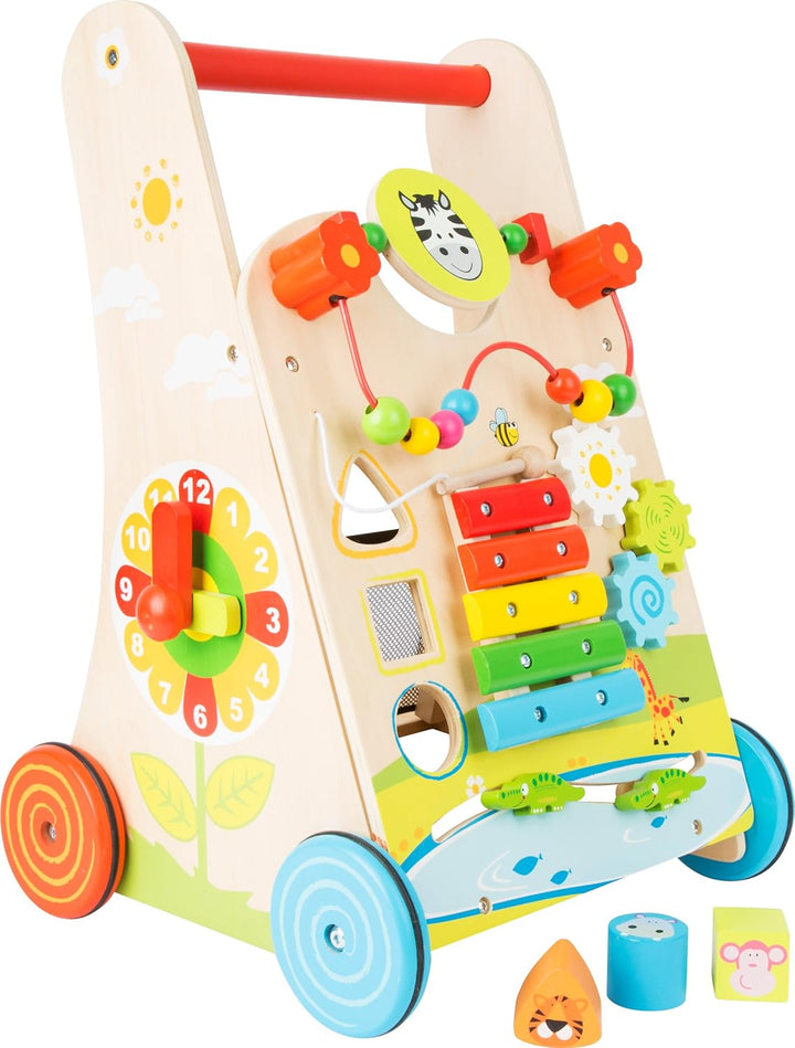 Small Foot Lauflernwagen Blumenwiese, Holz mit vielseitigem Spielspass für Kinder ab 2 Jahren 10606,