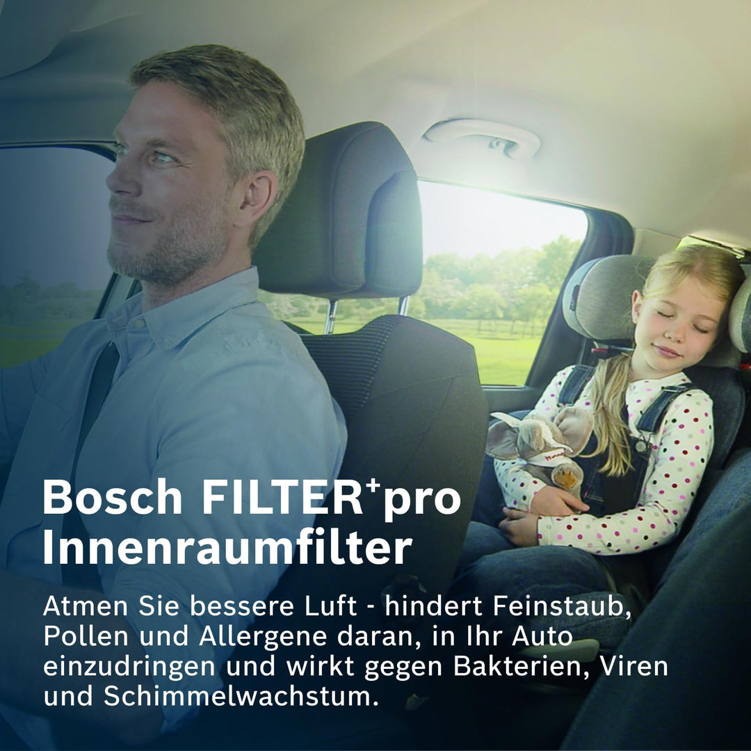 Bosch A8580 - Innenraumfilter FILTER+pro antibakteriell, wirksam gegen übel riechende Gase, Viren, S