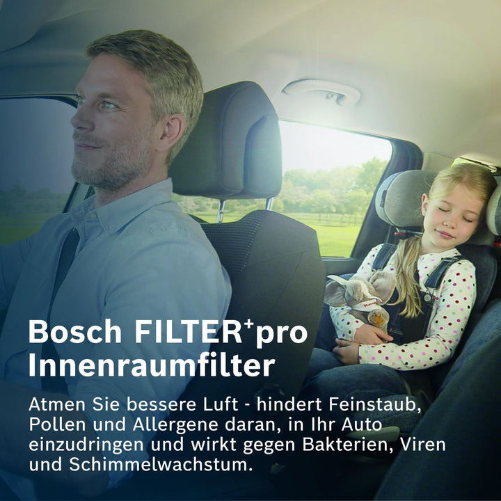 Bosch A8580 - Innenraumfilter FILTER+pro antibakteriell, wirksam gegen übel riechende Gase, Viren, S