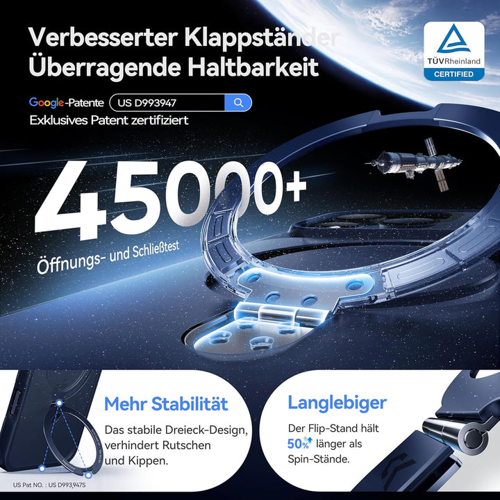 CASEKOO für iPhone 17 Pro Hülle für MagSafe [mit Ständer] [Kameraschutz & Militärschutz] Stossfeste