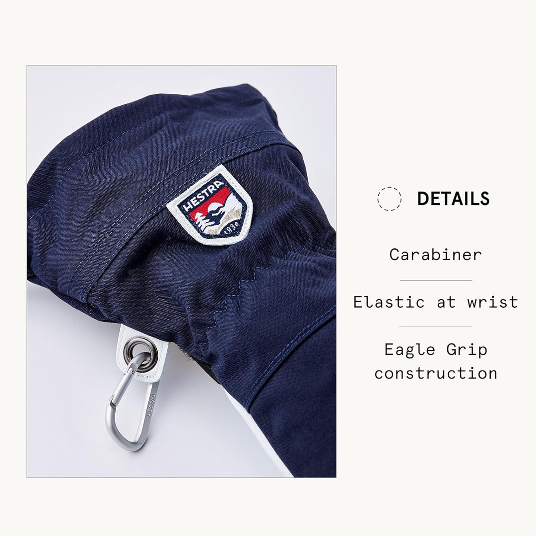 HESTRA Army Heli 5-Finger-Skihandschuh für Herren, Leder 7 navy, 7 navy