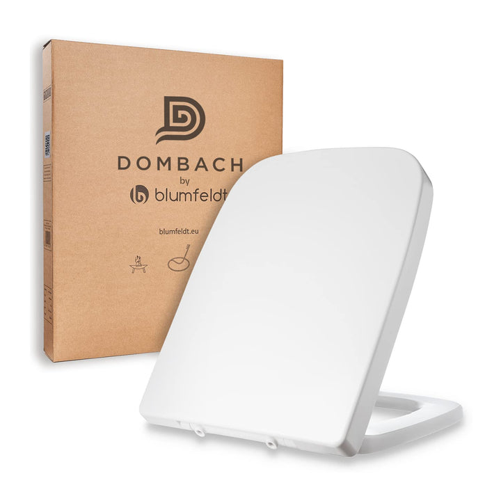 Dombach® Lamera WC-Sitz mit Absenkautomatik (quadratische Form, weiss) – Premium-Toilettensitz, anti