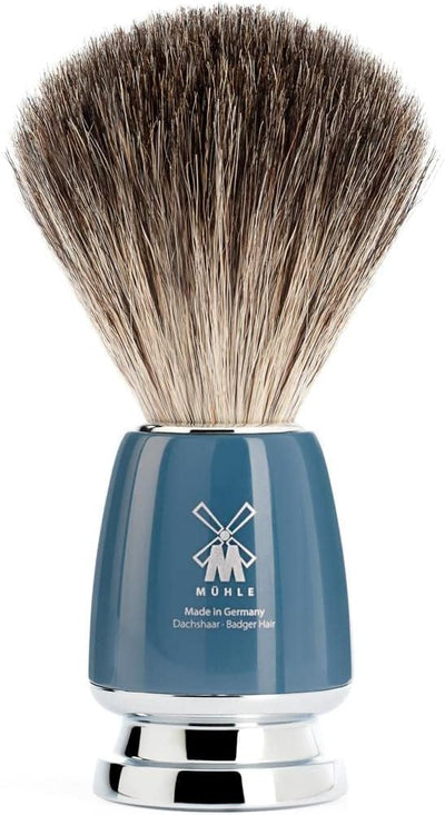 MÜHLE Rytmo Rasierset - Rasierer kompatibel mit Gillette-Klingen, Rasierpinsel reines Dachshaar, Hal