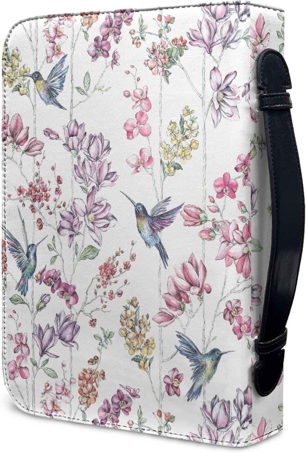 Kuiaobaty Kolibri-Bibelhülle mit Lesezeichen, weisse Buchhülle mit Griff, Kunstleder, gross 2XL-[12.