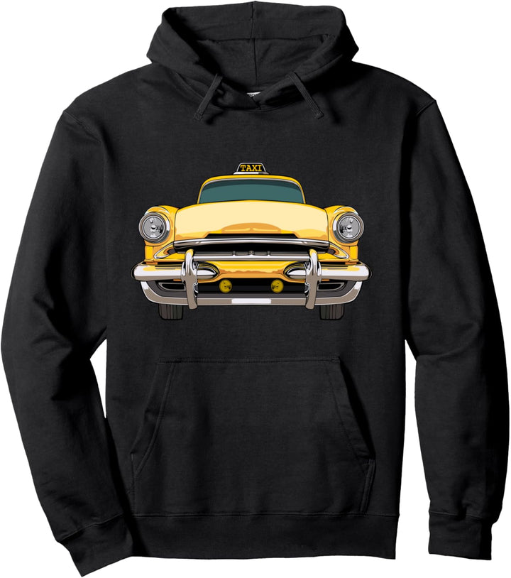 Gelbes Taxi Auto Taxifahrer Halloween Fasching Kostüm Pullover Hoodie