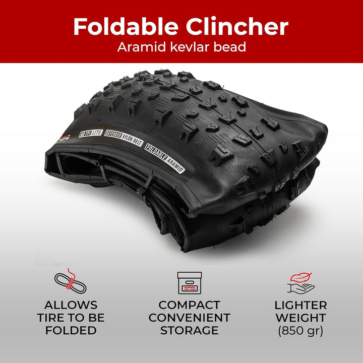 Fincci Fahrradreifen 29 x 2.6 Zoll 66-622 ETRTO Reifen mit Nylonschutz, 60 TPI für Mountain, MTB, Do