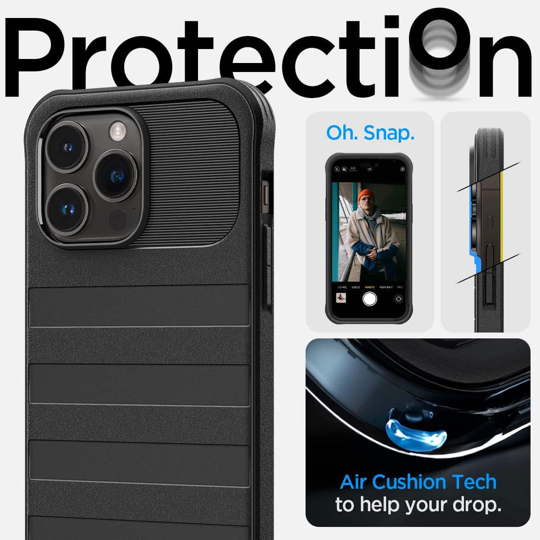 Spigen Geo Armor 360 MagFit Hülle Kompatibel mit iPhone 14 Pro -Schwarz