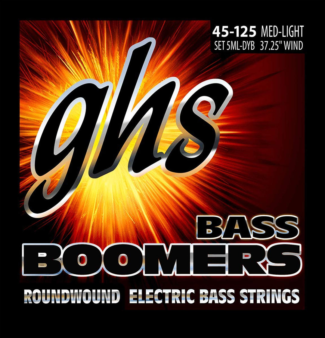 GHS Bass Boomers - Bass String Set, 5-String, Medium Light , .045-.125"