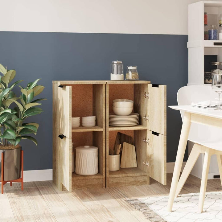 Makastle 2 Stück Sideboards Kommode Beistellschrank Lagerschrank Aufbewahrungsschrank mit 2 Türen, S