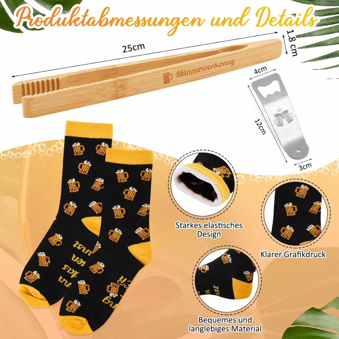 SATINIOR 4 Stück Bier Geschenke für Männer 24 x 15 x 15 cm Der Schöne und Das Bier Tasche aus Extra