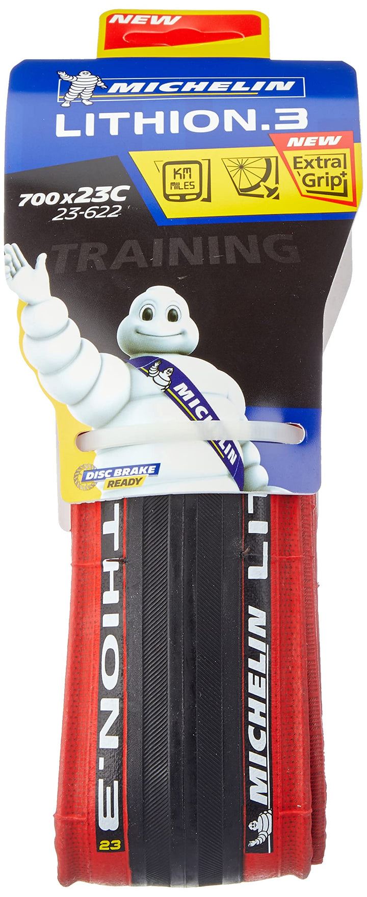 Michelin Lithion3 Faltreifen (28" | 700x23 23-622 | rot) Schwarz, Schwarz