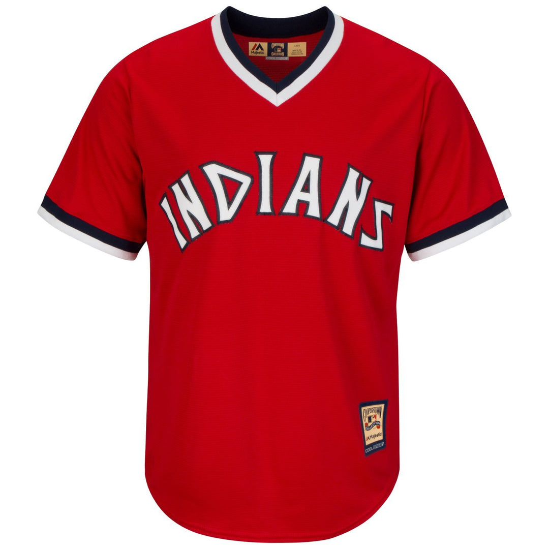 Majestic Athletic MLB Cleveland Indians Cooperstown Cool Base Jersey L Rot, L Rot