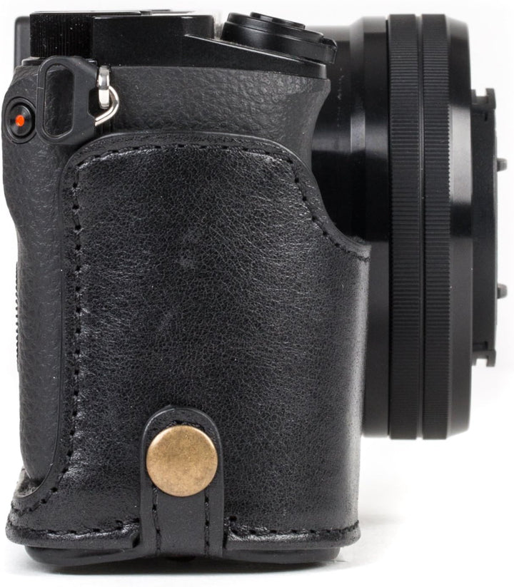 MegaGear Sony Alpha A6500 (16-50 mm) Ever Ready Echtleder Kamera-Case mit Trageriemen und Batteriezu