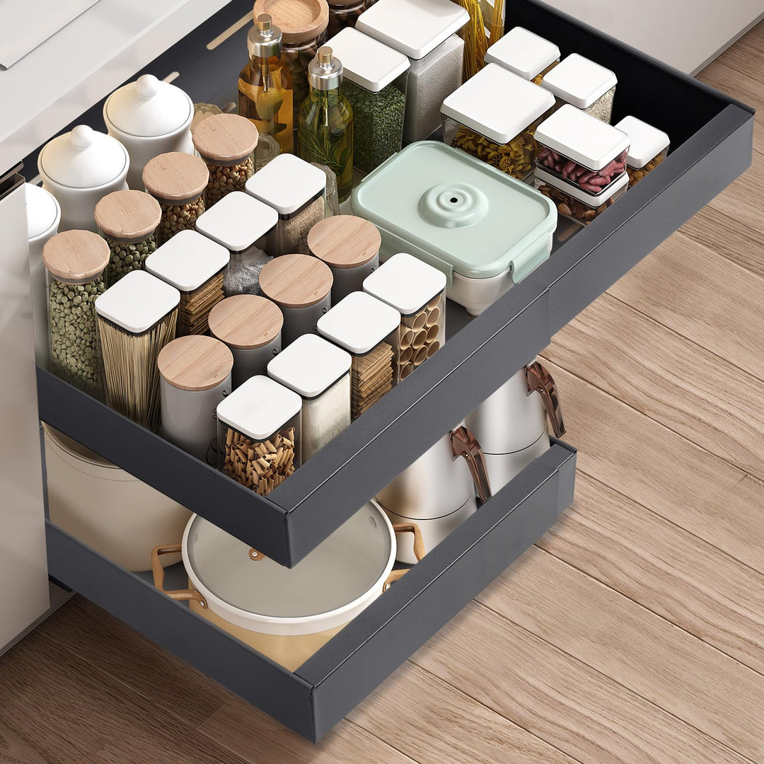 Teleskopschublade, Ausziehbare Schublade KüChe,KüChenschrank Organizer für KüChenschräNke, Schublade