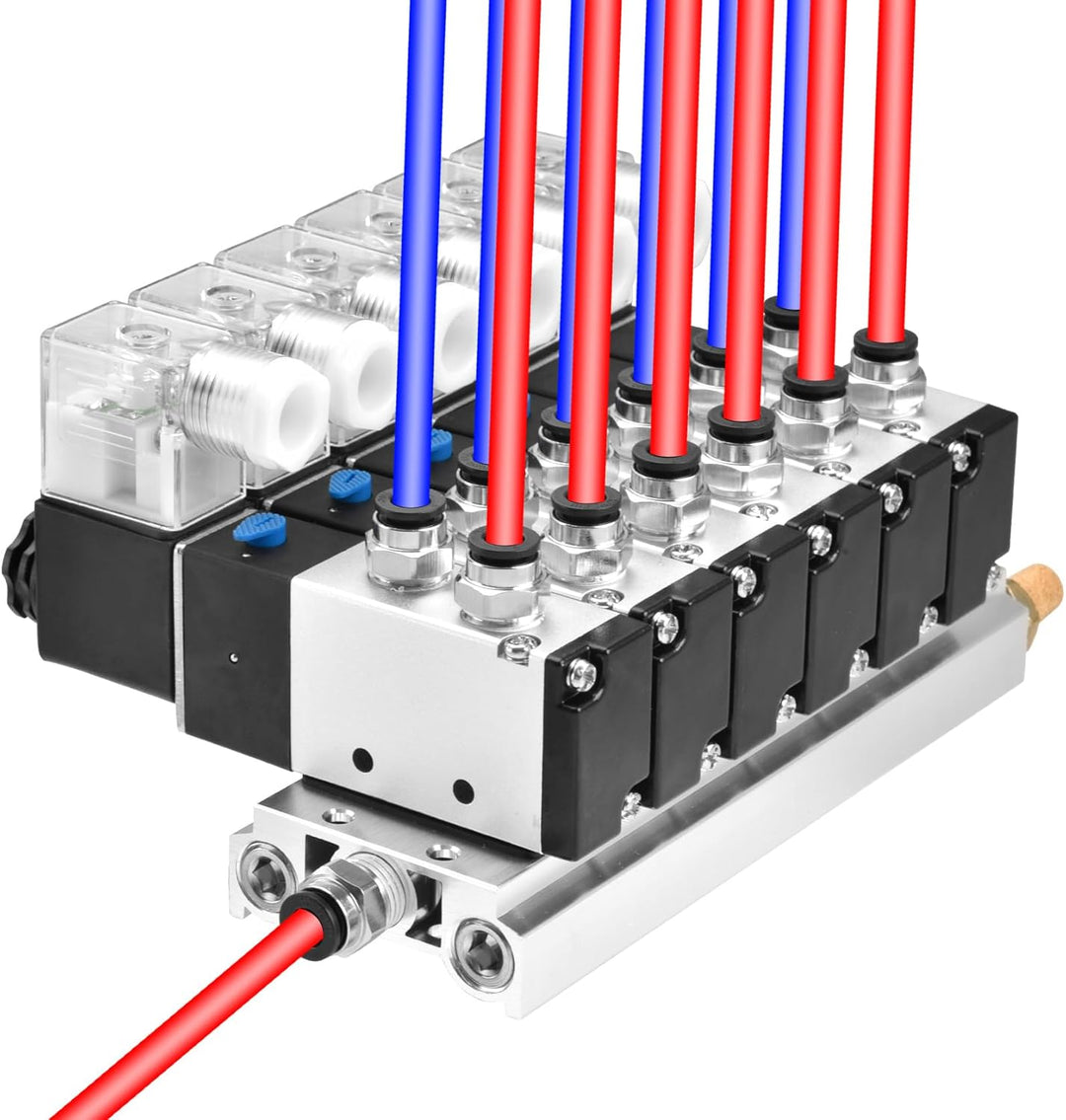 Heschen Elektrisches Pneumatisches 6 Magnetventil 4V210-08, DC 12 V, PT1/4, 5 Wege 2 Positionen, Ver